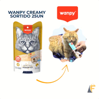 Wanpy Petiscos Gatos Snack Cremoso Creamy Treat Sabores Sortido 25 Sachês em Oferta na Shopee