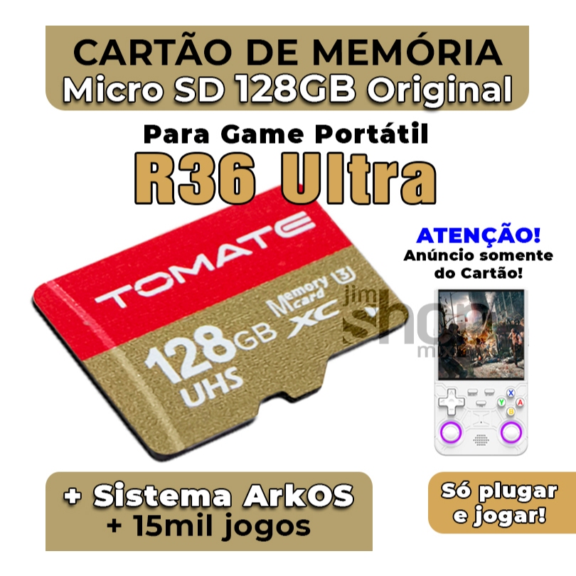 Cartão MicroSD Original Para R36 Ultra +Sistema ArkOS +15mil jogos