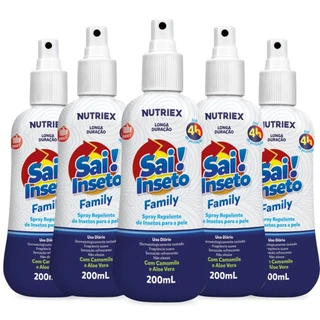 Kit 5 Repelente Spray Sai Inseto Family 4h Adulto e Infantil 200ml em Oferta na Shopee