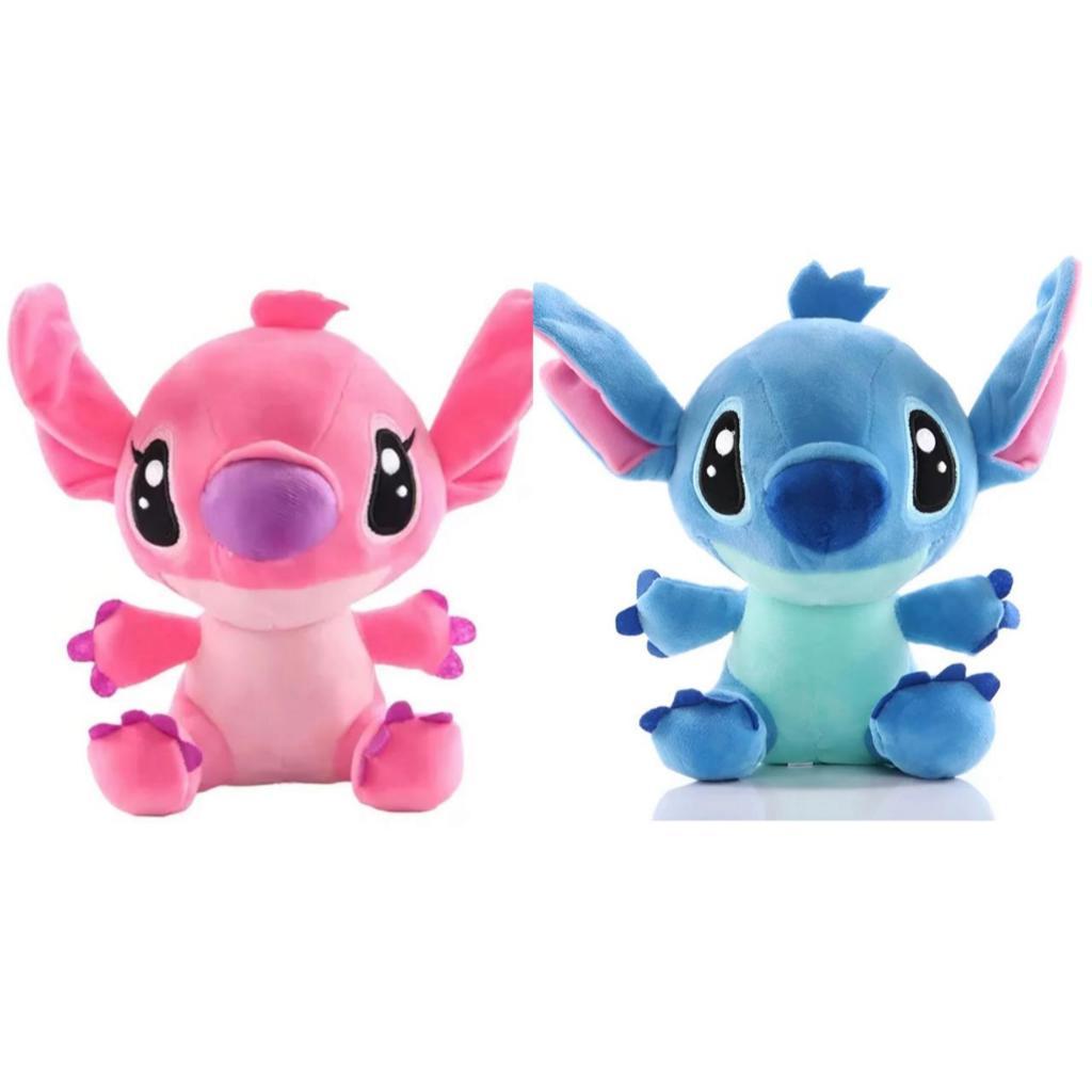 Pelúcia Casal Lilo E Stitch Angel Disney 33cm Antialérgico Azul E Rosa ...