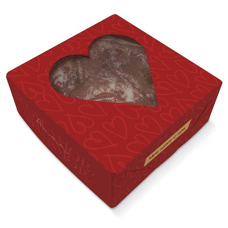 Caixa para Bem-casado/Brigadeiros Visor Coração 7x7x3 Dia das Mães e Namorados 10 unidades em Oferta na Shopee