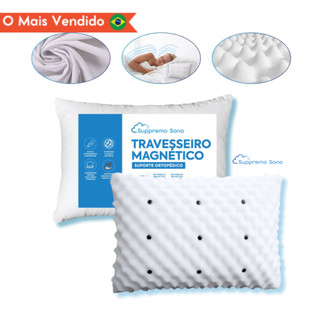 Travesseiro MAGNÉTICO com Infravermelho Altura Médio Ortopédico Anti ronco Anatômico Alivia Dor