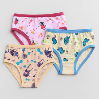Kit 3 Calcinhas Infantis Juvenis Meninas Modelo Tanga Com Tecido de Algodão Confortável Estampas Sortidas em Oferta na Shopee