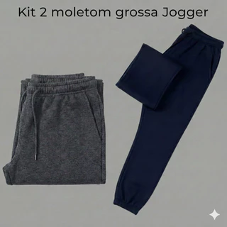 Kit 2 Calças de Moletom Jogger Masculinas Peluciadas – Conforto Térmico e Estilo Casual