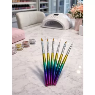 Pincel para aplicação de gel e polygel naill designer kit com 5 em Oferta na Shopee