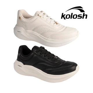 Tênis Feminino Casual Esportivo Kolosh Almeria Original Confortável Sola Alta EVAFit em Oferta na Shopee
