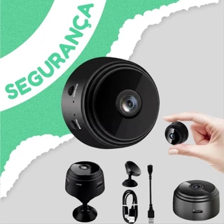 Mini Câmera de Segurança Fixa Espiã A9 Wi-Fi FullHD 90° com Suporte de Parede em Oferta na Shopee