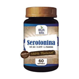 Serotonina (5 HTP + Vit. D3 + Vit. C + Teanina + Rhodiola) 1000mg 60 Softgels - Multivitta