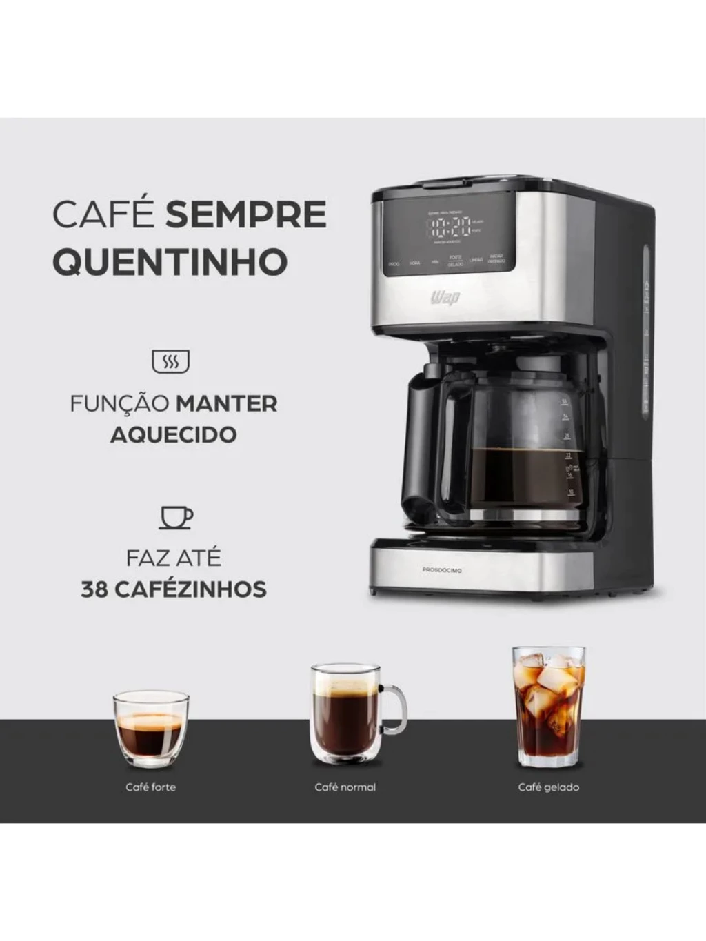Cafeteira Digital Aroma Wcd 1500 Wap Preto