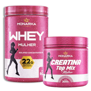 KIT Whey Protein Mulher Isolado - Perfect Blend Proteína + Creatina Monohidratada Feminina 300g em Oferta na Shopee