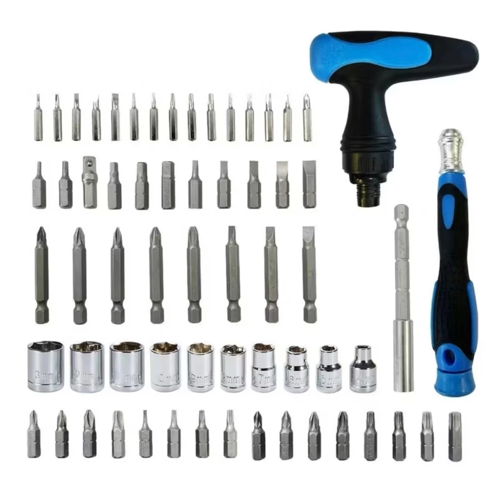 Kit de Ferramentas 63 Peças Com Ponteira e Chave Canhão