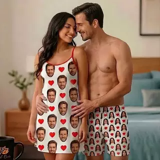 Pijama Camisola com Short Personalizado Foto em Oferta na Shopee