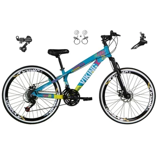 Bicicleta Aro 26 Vikingx Tuff Alumínio 21v Shimano Freio a Disco Hidráulico Aros Vmaxx em Oferta na Shopee