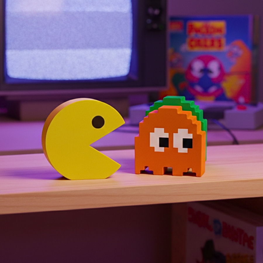 Personagens Gamer de Coleção: Kit Pac-Man 5 Peças Oferta Slim