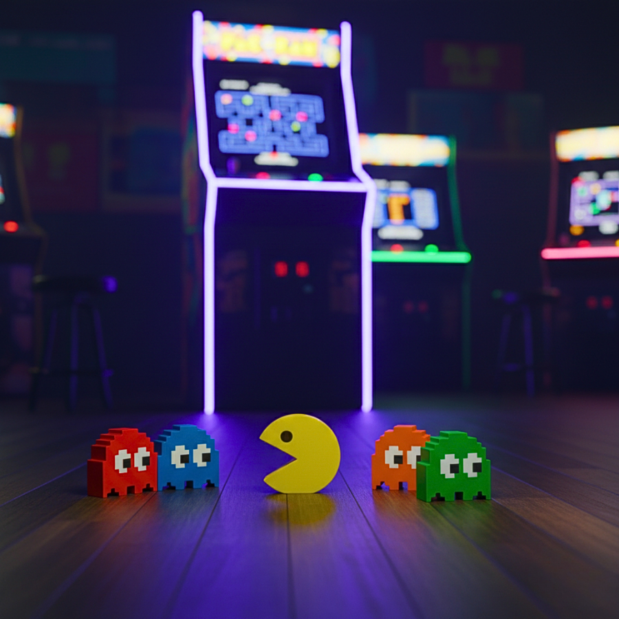 Personagens Gamer de Coleção: Kit Pac-Man 5 Peças Oferta Slim