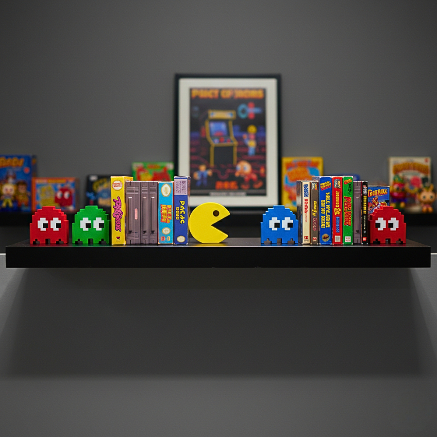 Personagens Gamer de Coleção: Kit Pac-Man 5 Peças Oferta Slim