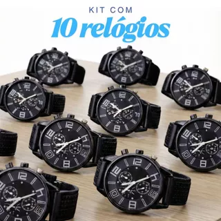 Kit 10 Relógios De Pulso Unissex Atacado Para Revenda Modelos Estilo E Luxo Lote Fornecedor Promoção