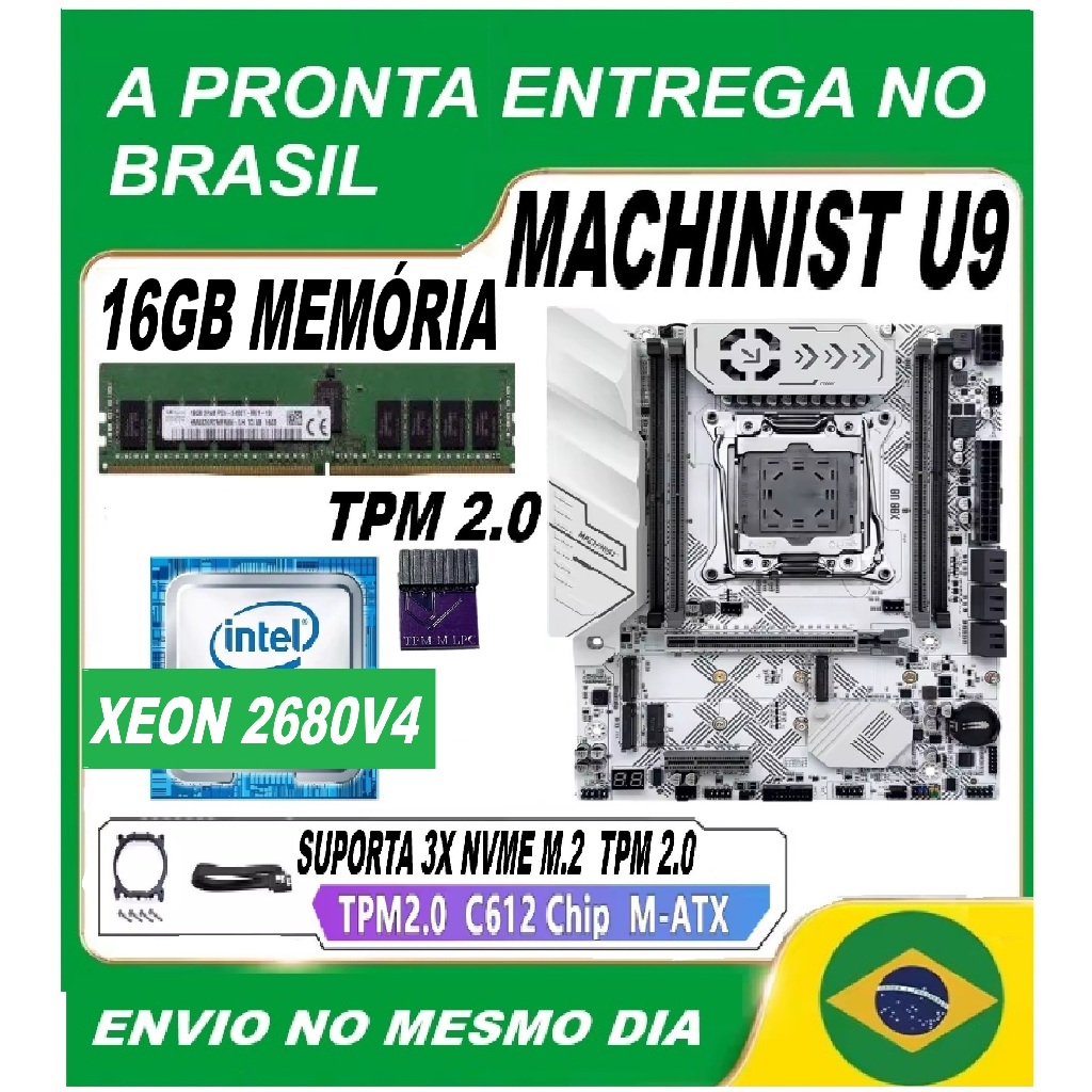 KIT XEON TPM 2.0, MACHINIST X99 U9+XEON2680V4+16GBDDR4