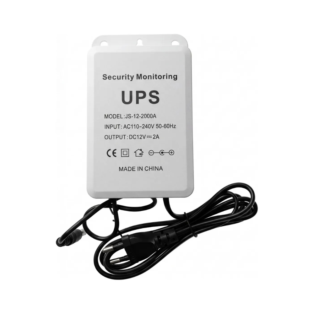 Mini Nobreak Ups 12v 2a Bivolt Para Segurança Cftv Camera Branco