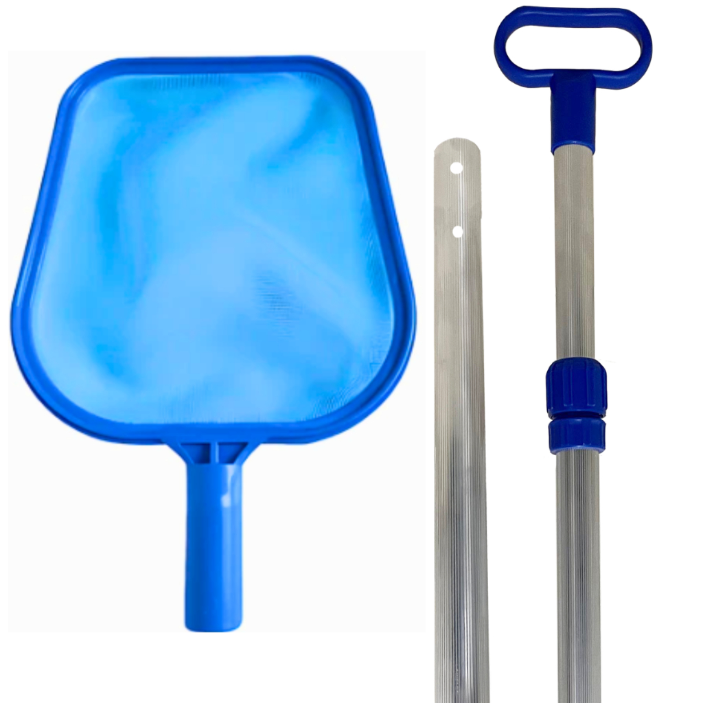 KIT CABO ALUMÍNIO 2MT PENEIRA PLÁSTICA LIMPEZA DE PISCINA | Shopee Brasil