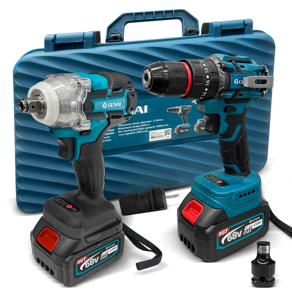 L BUILDセット Genai】68V 5 em 1 Kit Multifuncional-Intercambiável Furadeira