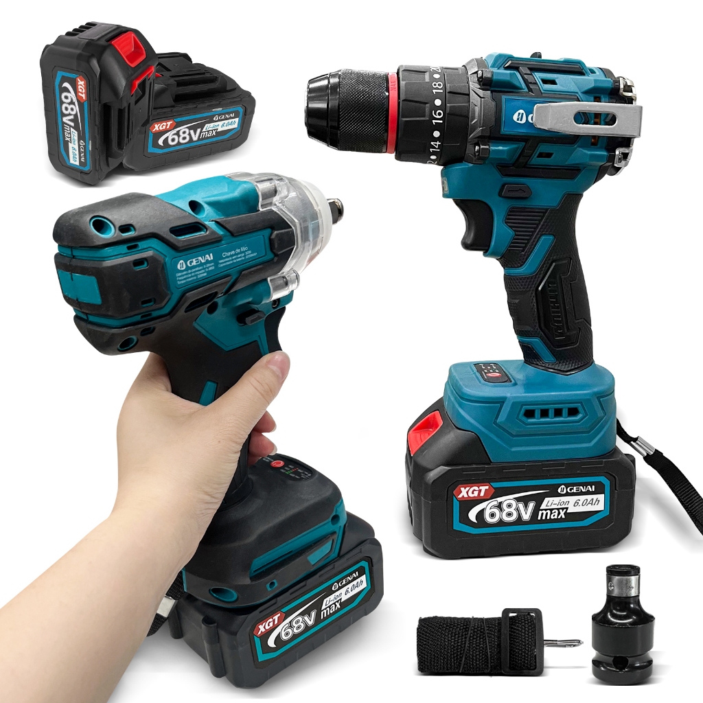 GENAI】68v/21v Sem escovas Profissional Kit chave de impacto +