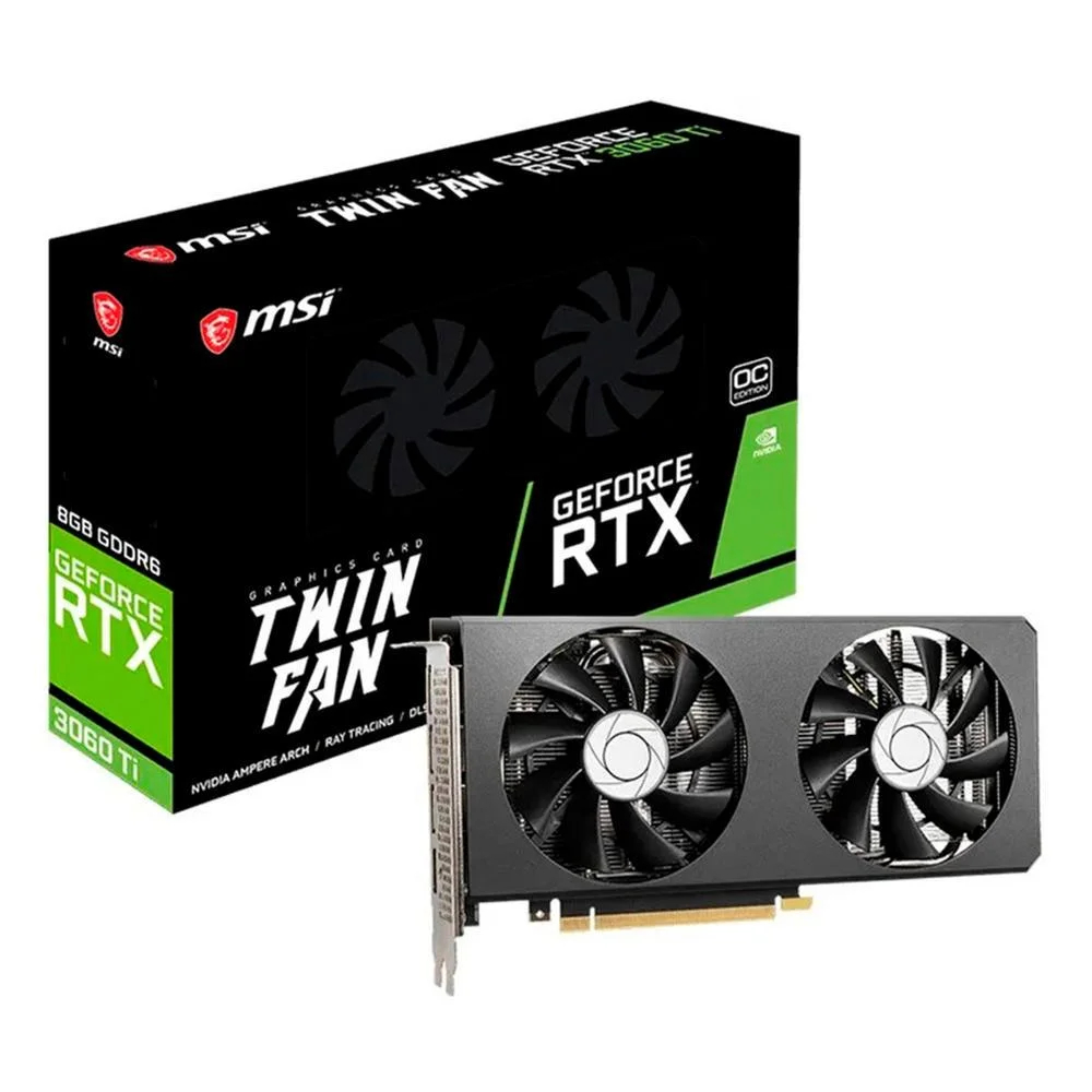 Placa de Vídeo Nvidia MSI RTX 3060 TI 8GB GDDR6X VENTUS 2X OC