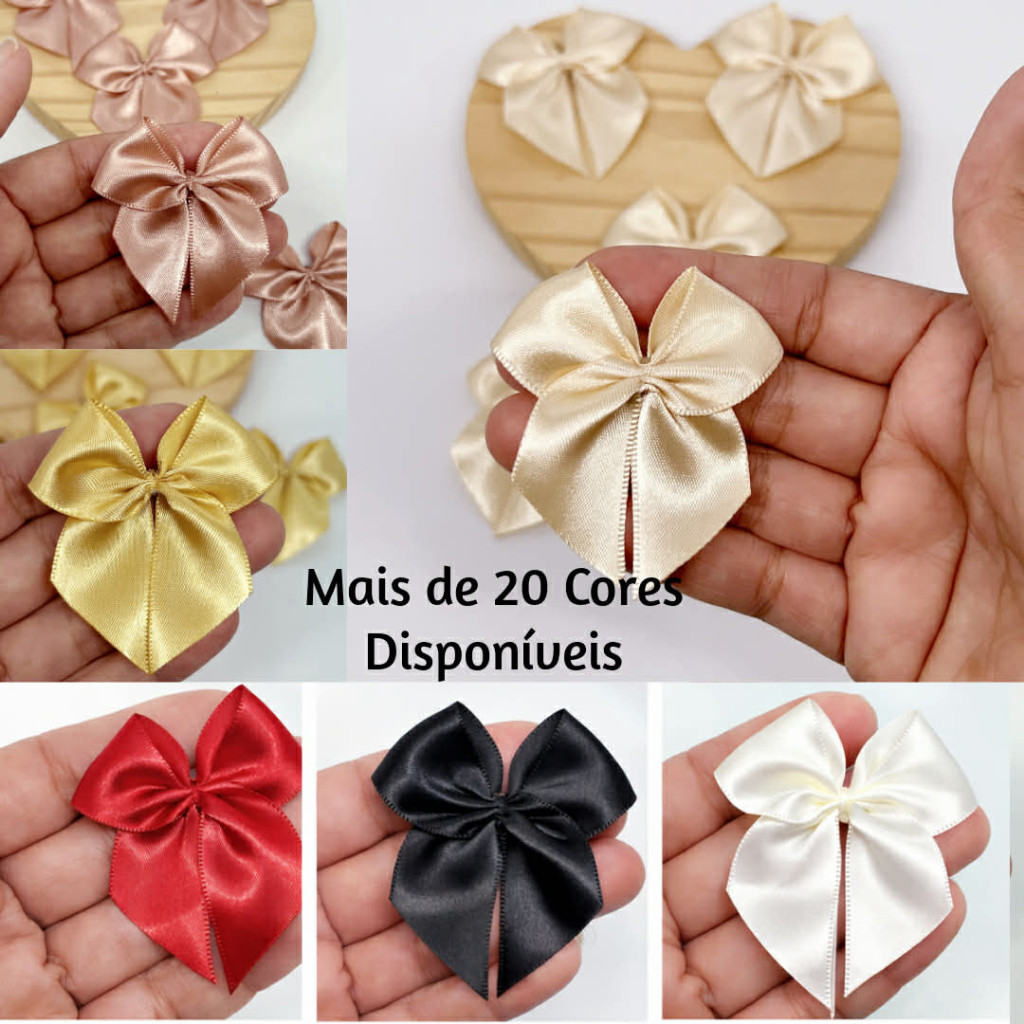 Laço Lacinho de Cetim 5x5 cm nº05 COM FITA P/ AMARRAR - 20/40/100 Para ...