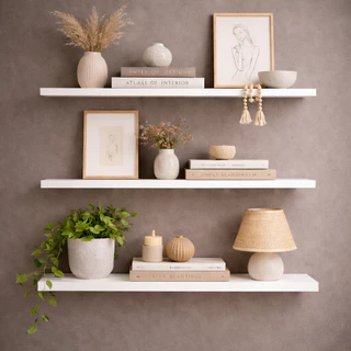 Kit Prateleiras MDF Branco Premium Luxo Organizadora  -  Sala Cozinha Quarto Banheiro com Kit de Instalação em Oferta na Shopee