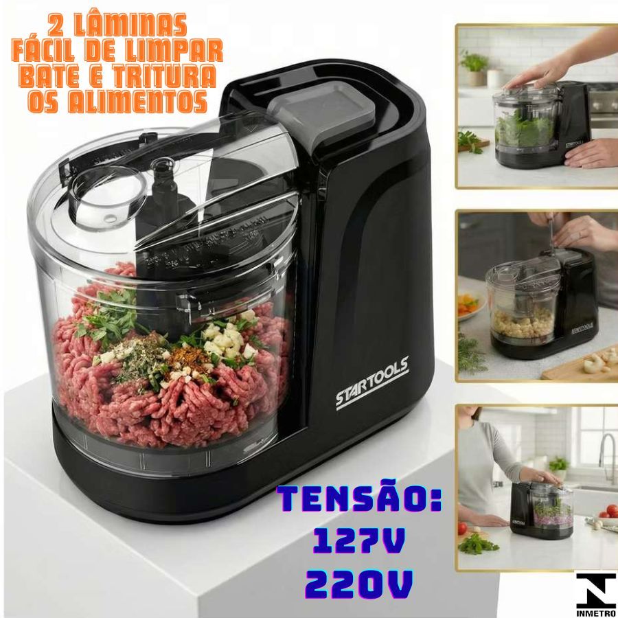 Mini Processador Elétrico 100W 127V Ou 200W 220V 350ml Tritu