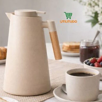 Garrafa térmica café 1l premium  mantém quente por horas nude 