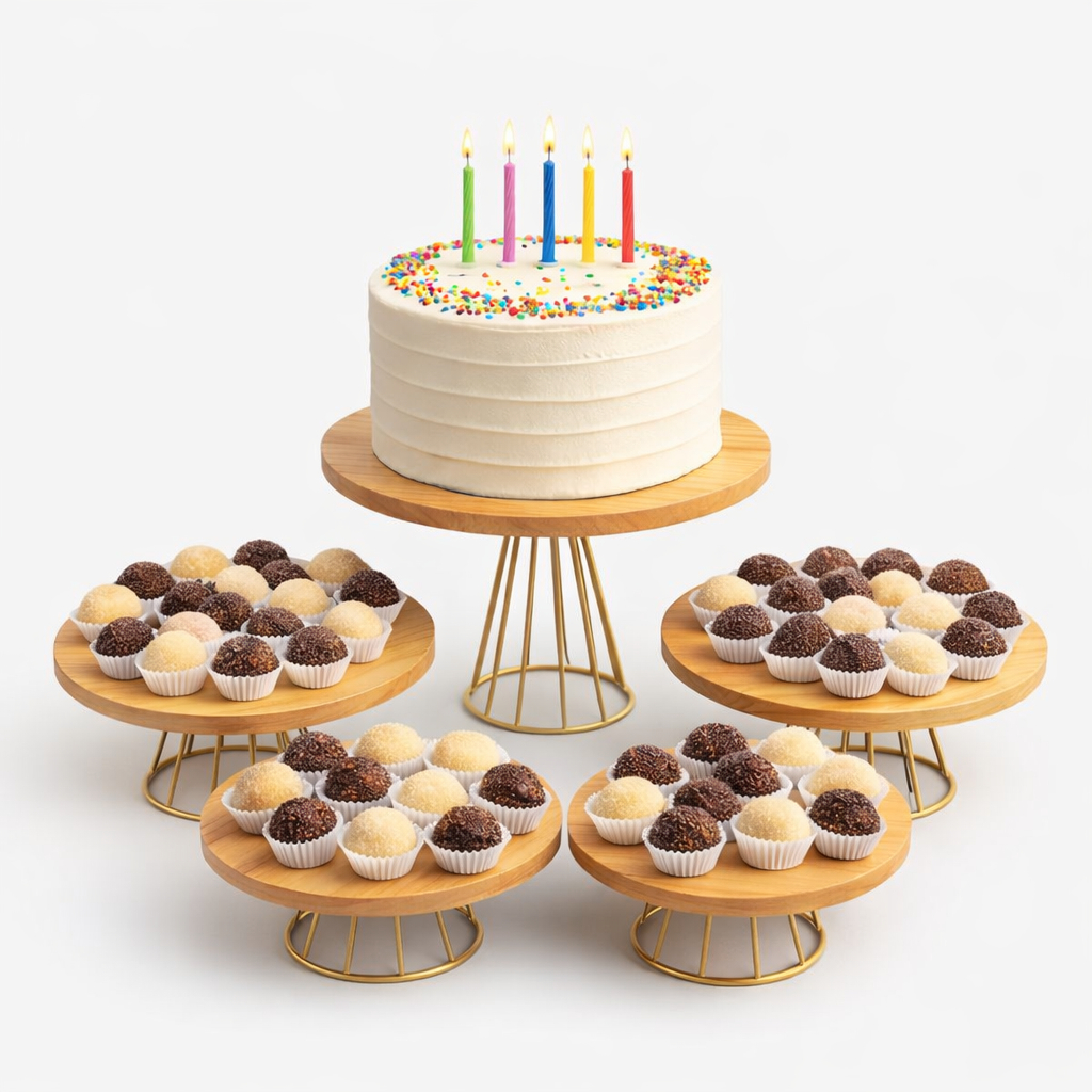 Kit Boleira para Festa com Suportes para Doces – Base de Mad