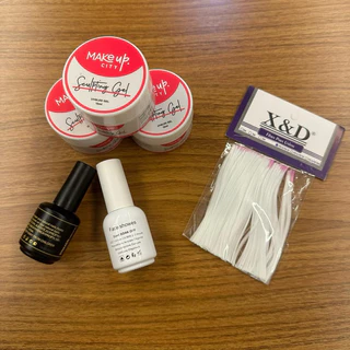 Kit Unhas em Gel Completo 3 Géis Primer Top Coat Fibra Profissional Reposição Nº 31 em Oferta na Shopee