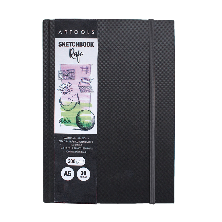 CADERNO BROCHURA ILUSTRA RAFE BOOK SKETCHBOOK A5 ARTOOLS 30F 200GR