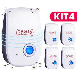 KIT 1/2/3/4 Repelente Eletrônico Ultrassônico Mosca Pernilongos Baratas Morcegos repele e Espanta Ratos bivolt