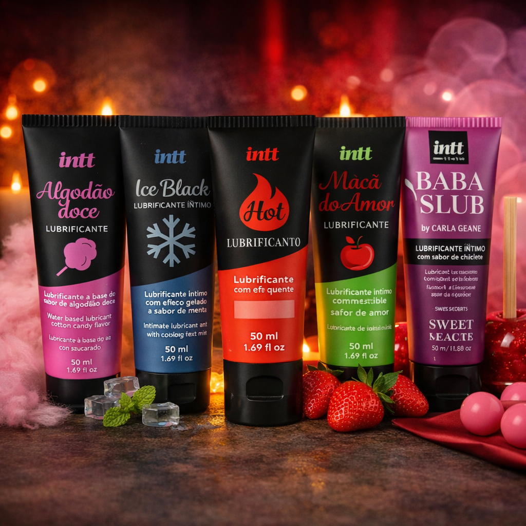 Kit 5 Gel Lubrificante Íntimo Comestível Sabores | Hot Ice Black Maçã ...