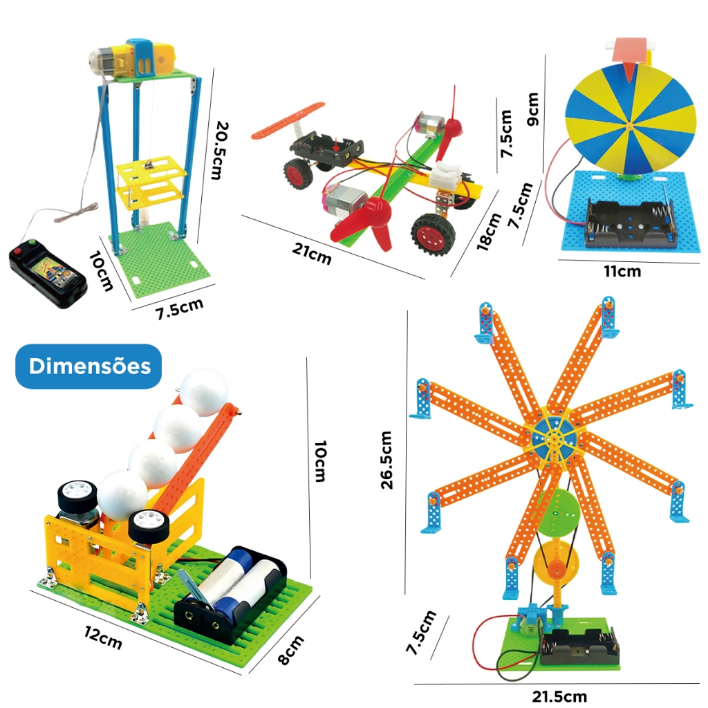 Kit de brinquedos robóticos científicos STEM 6 em 1 e 5 em 1