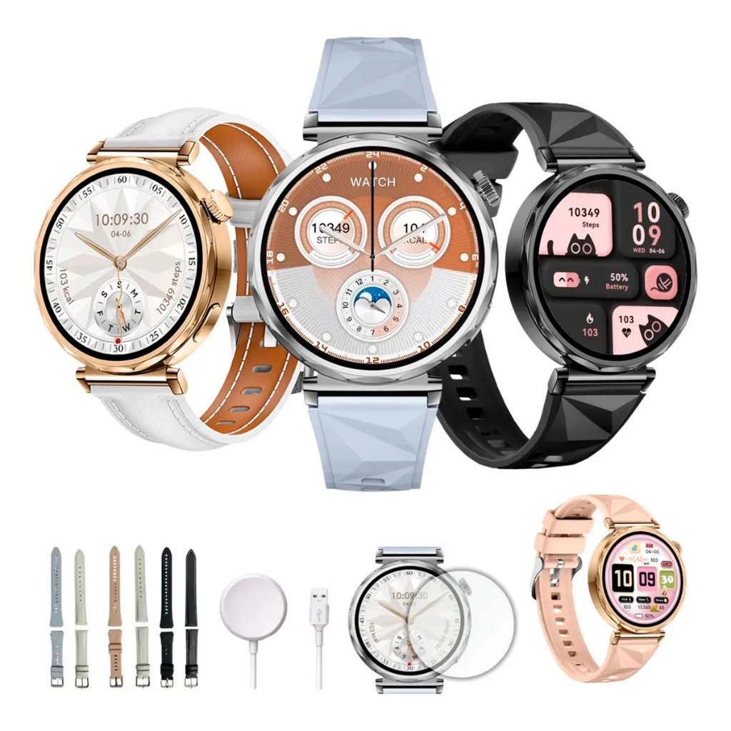 Relógio Inteligente Smartwatch GT5 mini MA21 Microwear Redondo Feminino ...