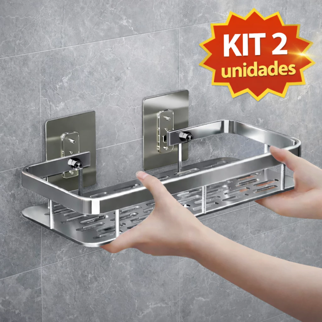 Kit Organizador de Banheiro Brielli Home Preto Fosco