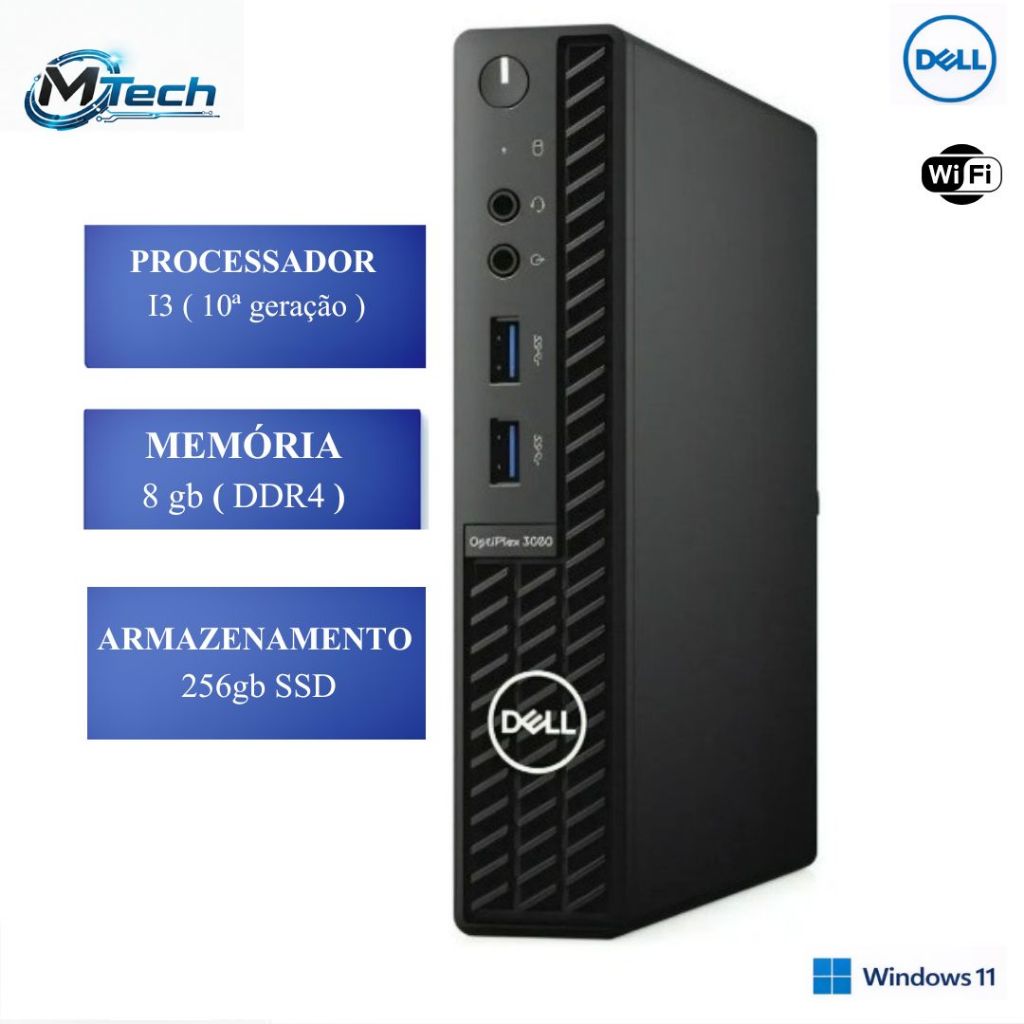 Mini Pc Dell Optiplex 3080 I3 10ger 8gb Ssd 256gb Wi-fi | Shopee