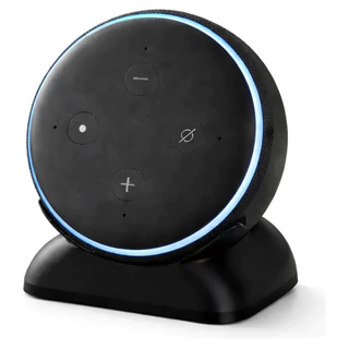 Suporte De Mesa Preto para Alexa Echodot 3 Elegante Funcional para ambientes pequenos e discretos