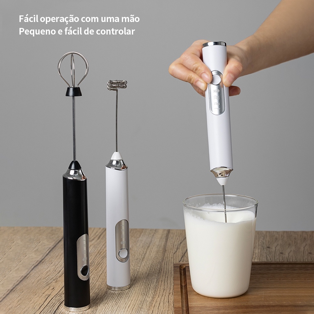 Batedor Misturador Mixer Elétrico para Bebidas Leite Café Cl