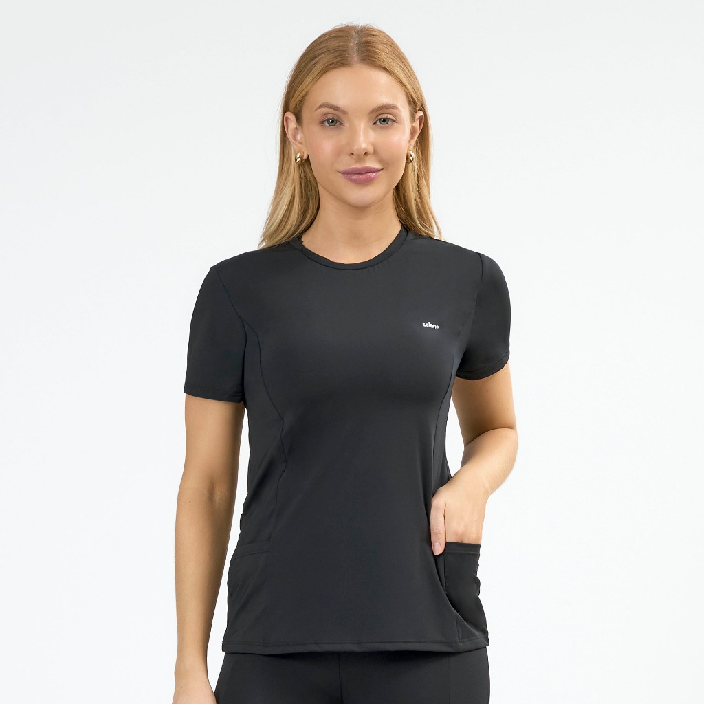 Camiseta Bolso Lateral Sport Feminino Proteção Solar Fitness