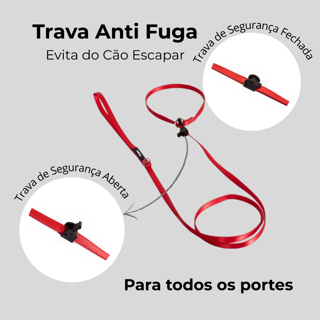 Guia Unificada com trava para cães de todos os portes 10mm- União Dog ...