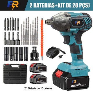 Chave de Impacto Elétrica Sem Fio Com 68V Bateria  Motor Brushless 4 Pecas Soquetes — foto 4 — Achou Levou Brasil