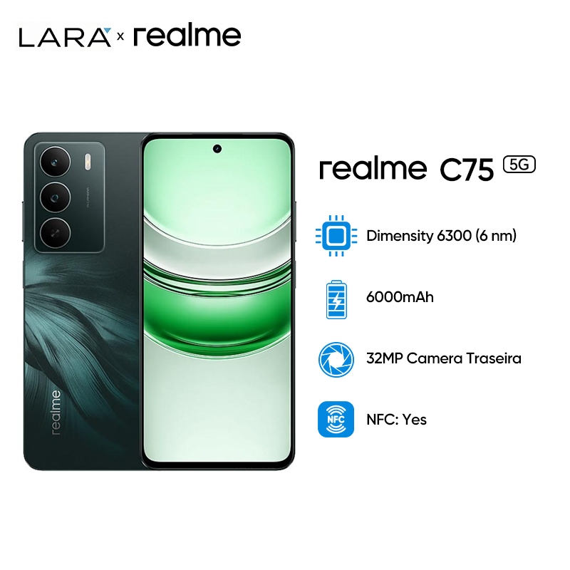 REALME C75 NFC 5G 256GB 8GB RAM (COM CAPINHA E PELÍCULA DE CORTESIA ...