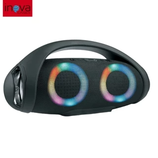 Inova Caixa de Som Bluetooth Portátil Boombox Grave Forte Bivolt 30W Rms Efeitos de iluminação RGB IPX6 festas em Oferta na Shopee