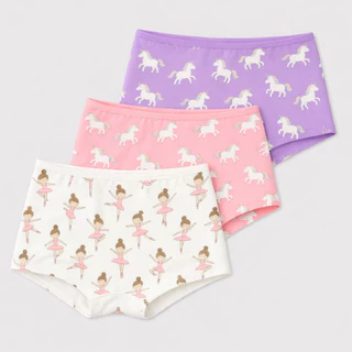 Kit 3 Calcinhas Infantil Juvenil Shortinho Estilo Boxer Tecido 100% Algodão Confortável Estampas Sortidas em Oferta na Shopee