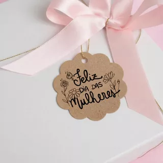 Tag kraft flor Feliz dia das mulheres- Mimo mulheres- Lembrancinha- Papelaria dia das Mulheres em Oferta na Shopee