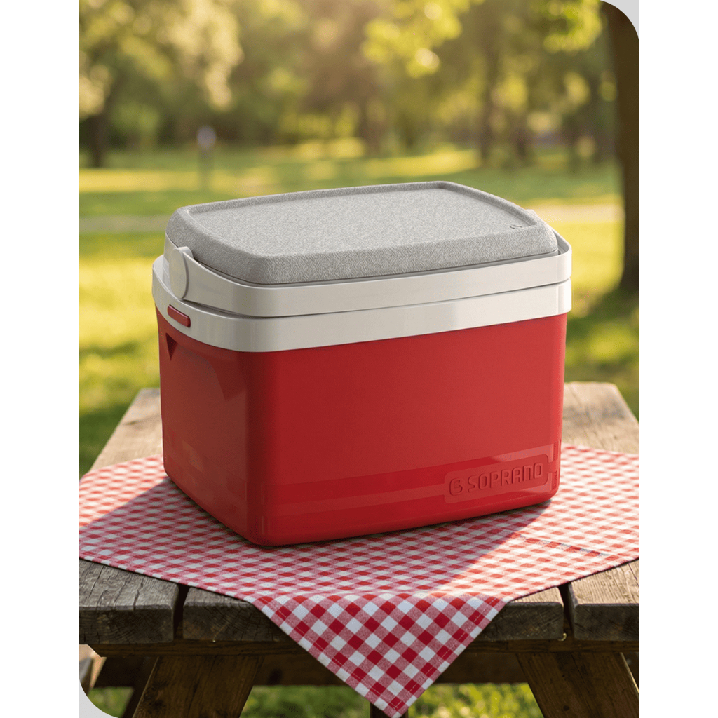 Caixa Térmica 12L Soprano Vermelha Cooler 18 Latas Tropical Alça